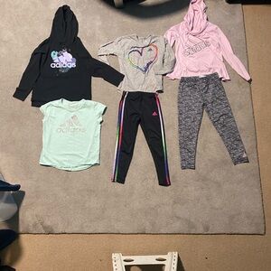 adidas Kids Tops & Leggings Set - Black, Pink, Mint, Gray